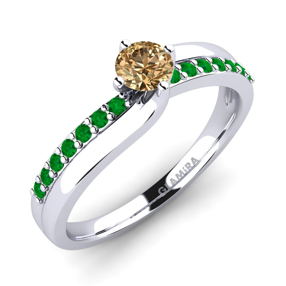 Diamante Marrón Anillo de compromiso Lia