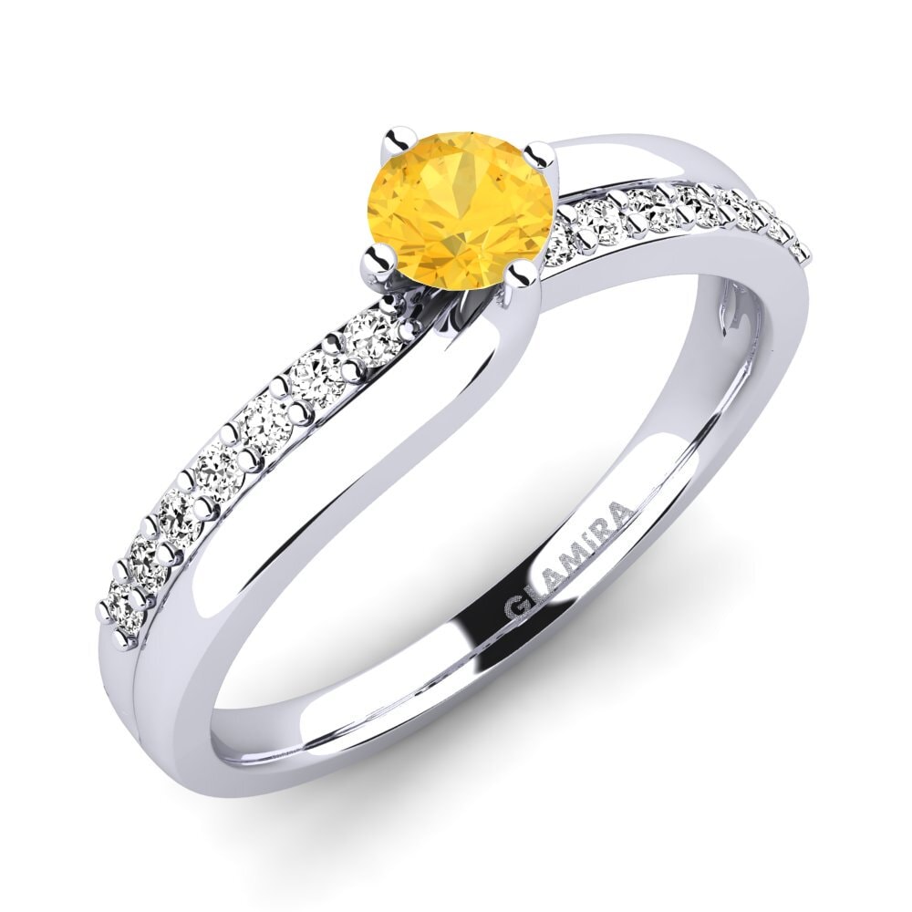 Citrine Diamonds Ring Lia