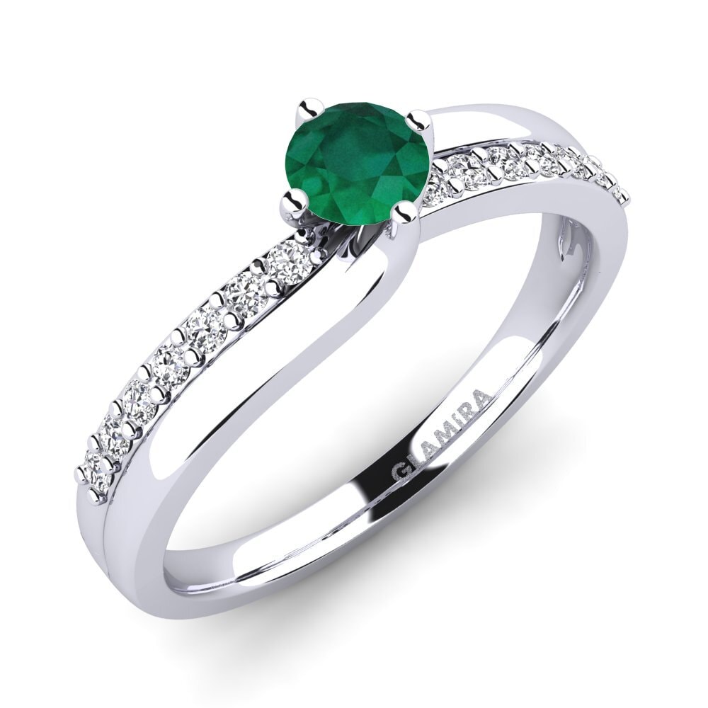 Pallad 950 Szmaragd Pierścionek zaręczynowy Lia