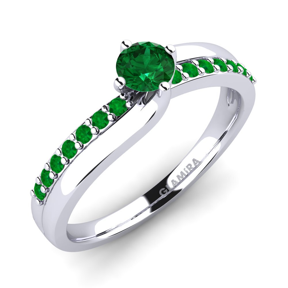 Esmeralda (creada en laboratorio) Anillo de compromiso Lia