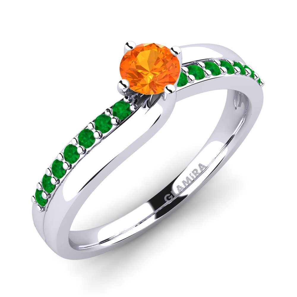 Orange Sapphire Diamond Ring Lia