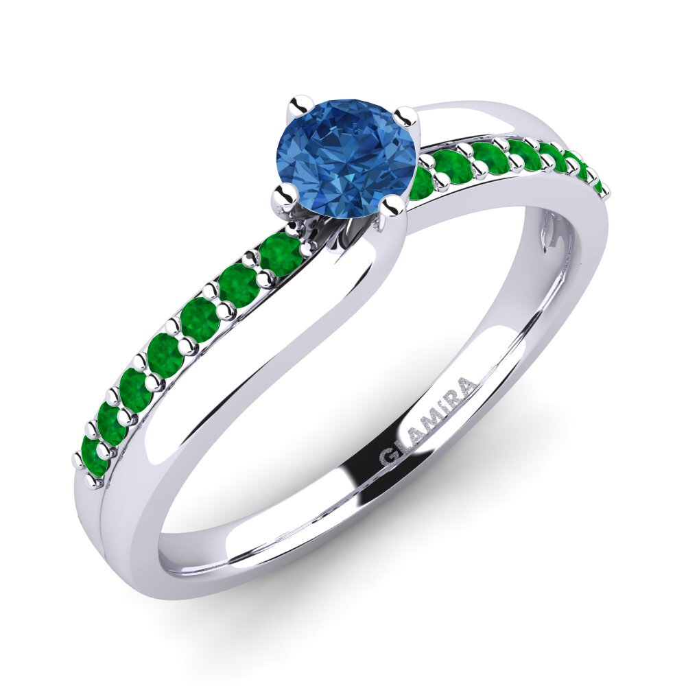 Dark Blue Zirconia Diamonds Ring Lia