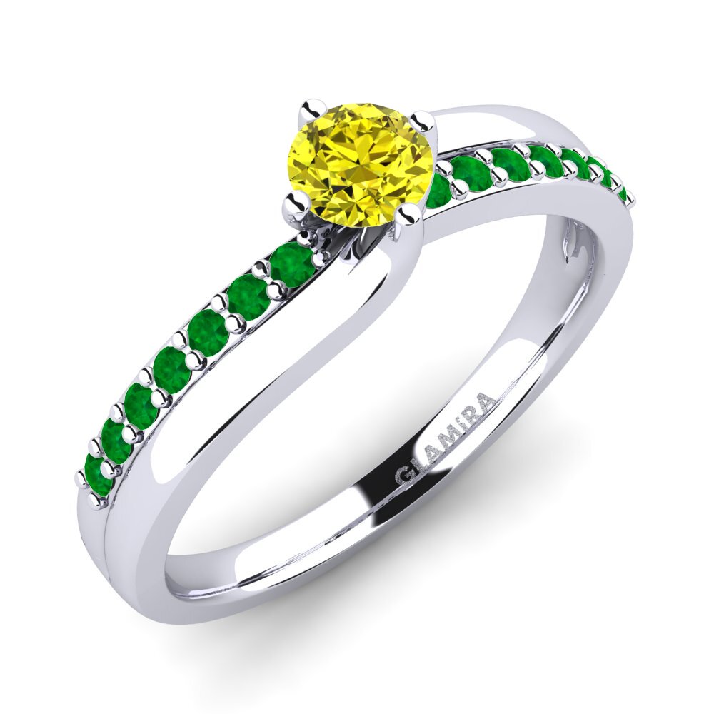 Diamante Amarillo Anillo de compromiso Lia
