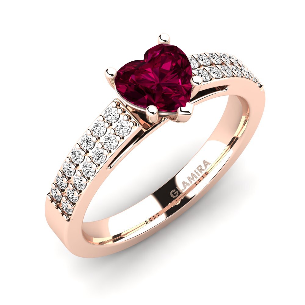 14ct Rose Gold Rhodolite Garnet Engagement Ring Shirley