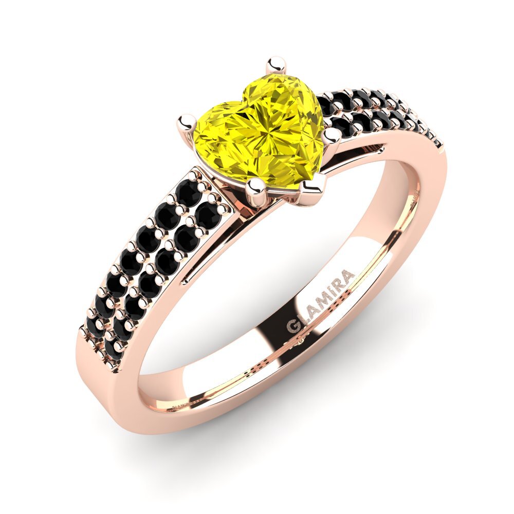 14ct Rose Gold Yellow Diamond Engagement Ring Shirley