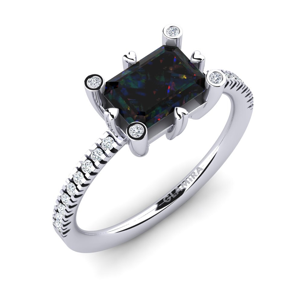 Black Opal Engagement Ring Margarita