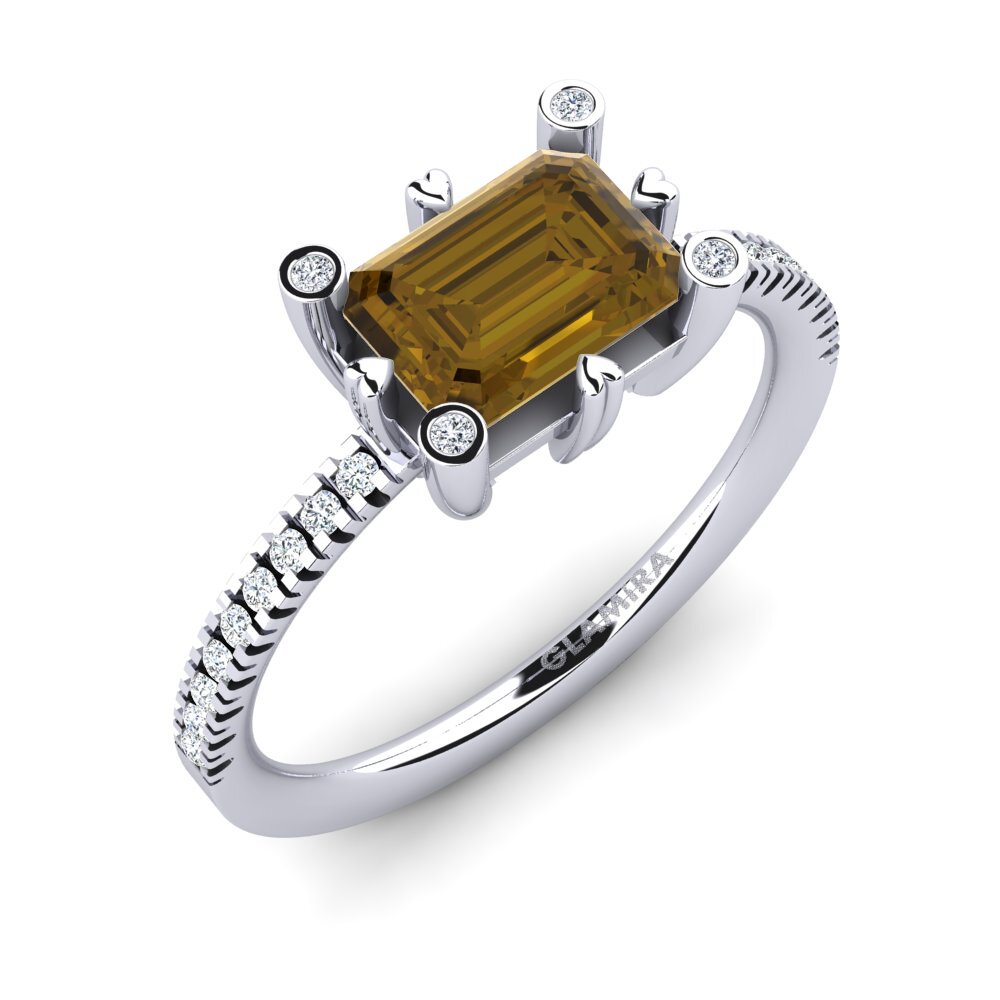 Brown Zircon Engagement Ring Margarita