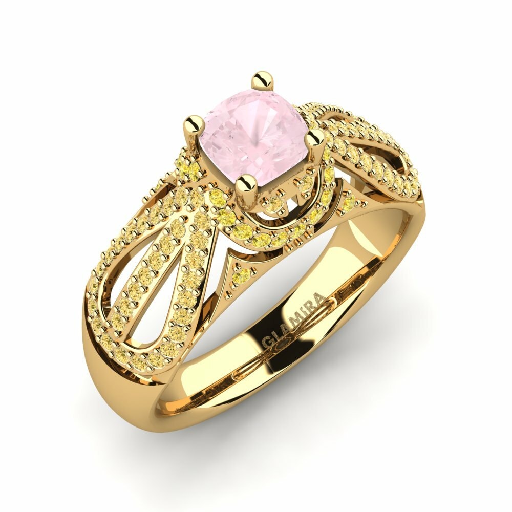 Cuarzo rosa Anillo de compromiso Guerline
