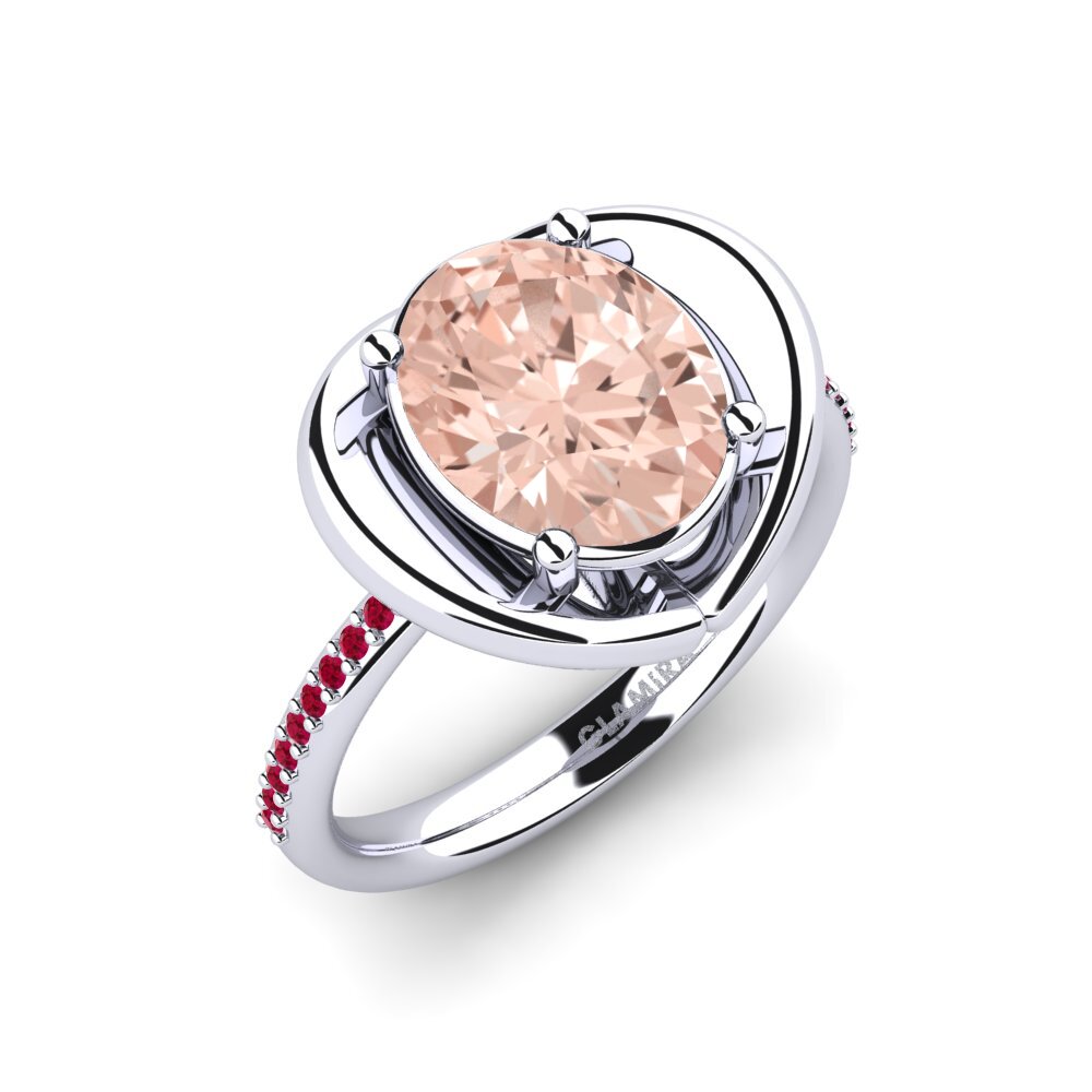 950 Palladium Morganite Engagement Ring Johila