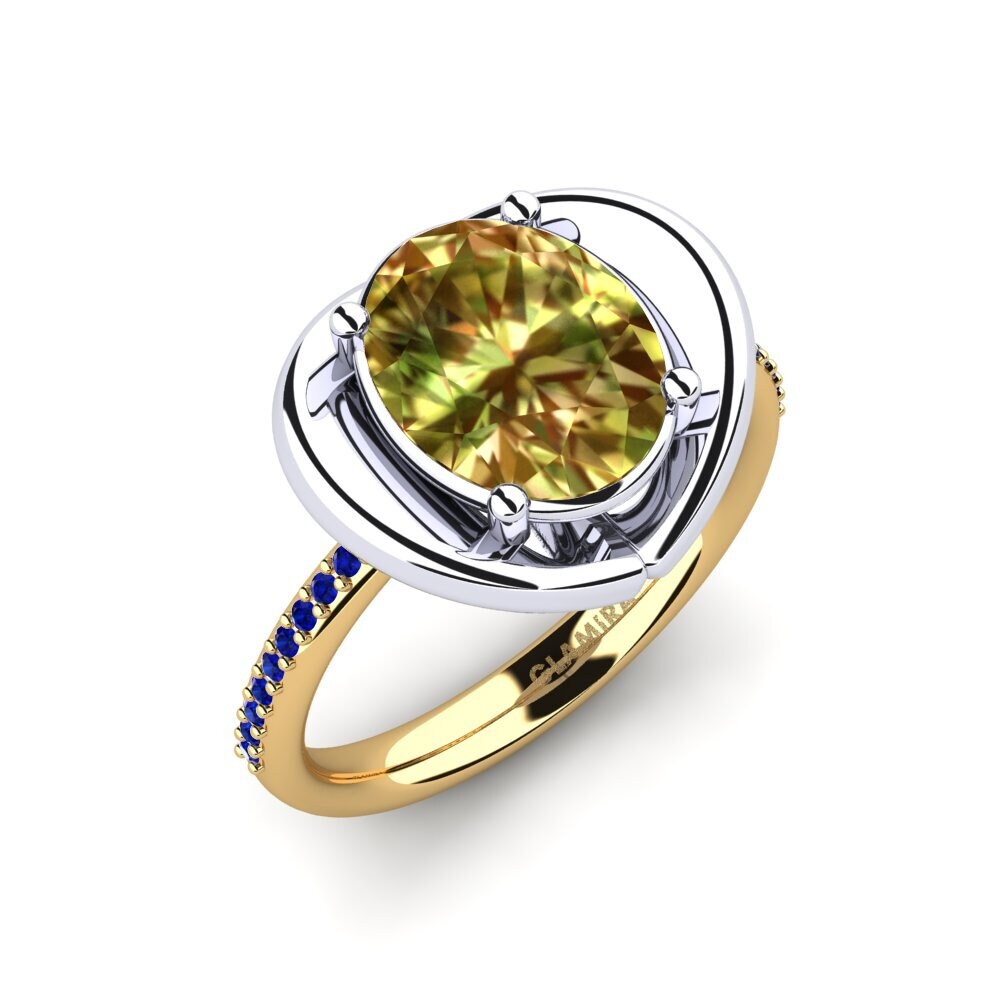 14K Geel & Wit Goud Sultan Steen Verlovingsring Johila