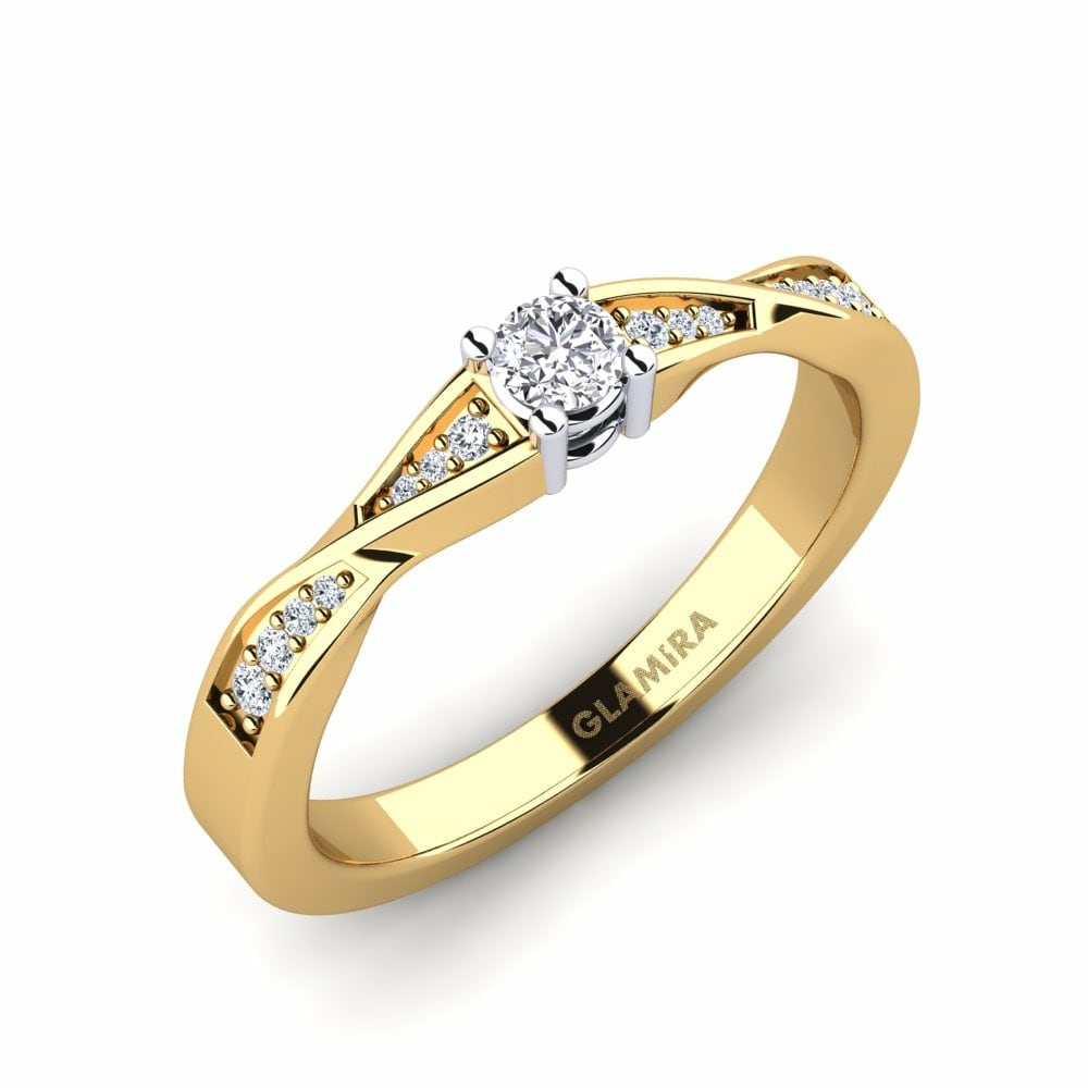 9k Yellow & White Gold Engagement Ring Kabena
