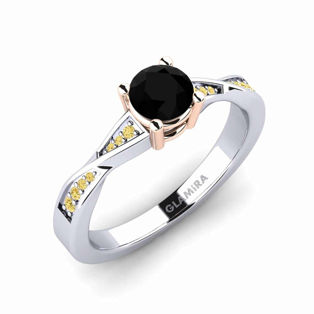 14k White & Rose Gold Engagement Ring Kabena 0.5 crt