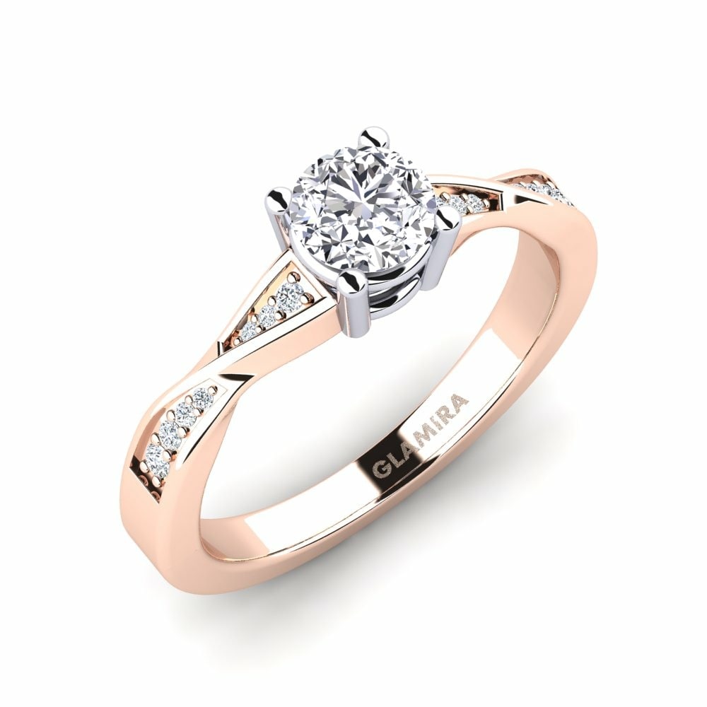 18k Rose & White Gold Engagement Ring Kabena 0.5 crt