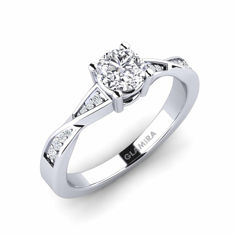 Solitaire Pave Engagement Rings GLAMIRA Kabena 0.5 crt 585 White Gold Lab Grown Diamond