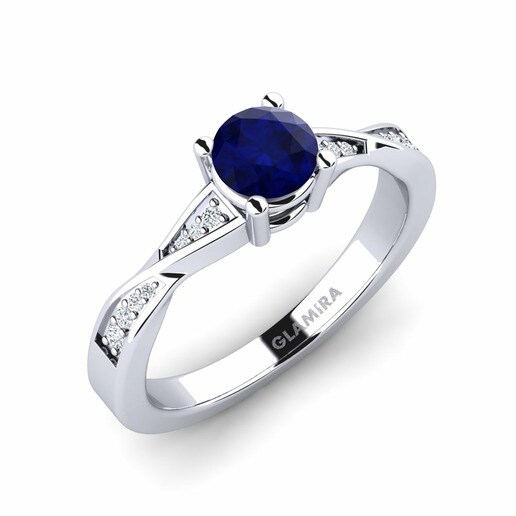 Ring Kabena 0.5 crt 585 White Gold & Sapphire & Swarovski Crystal