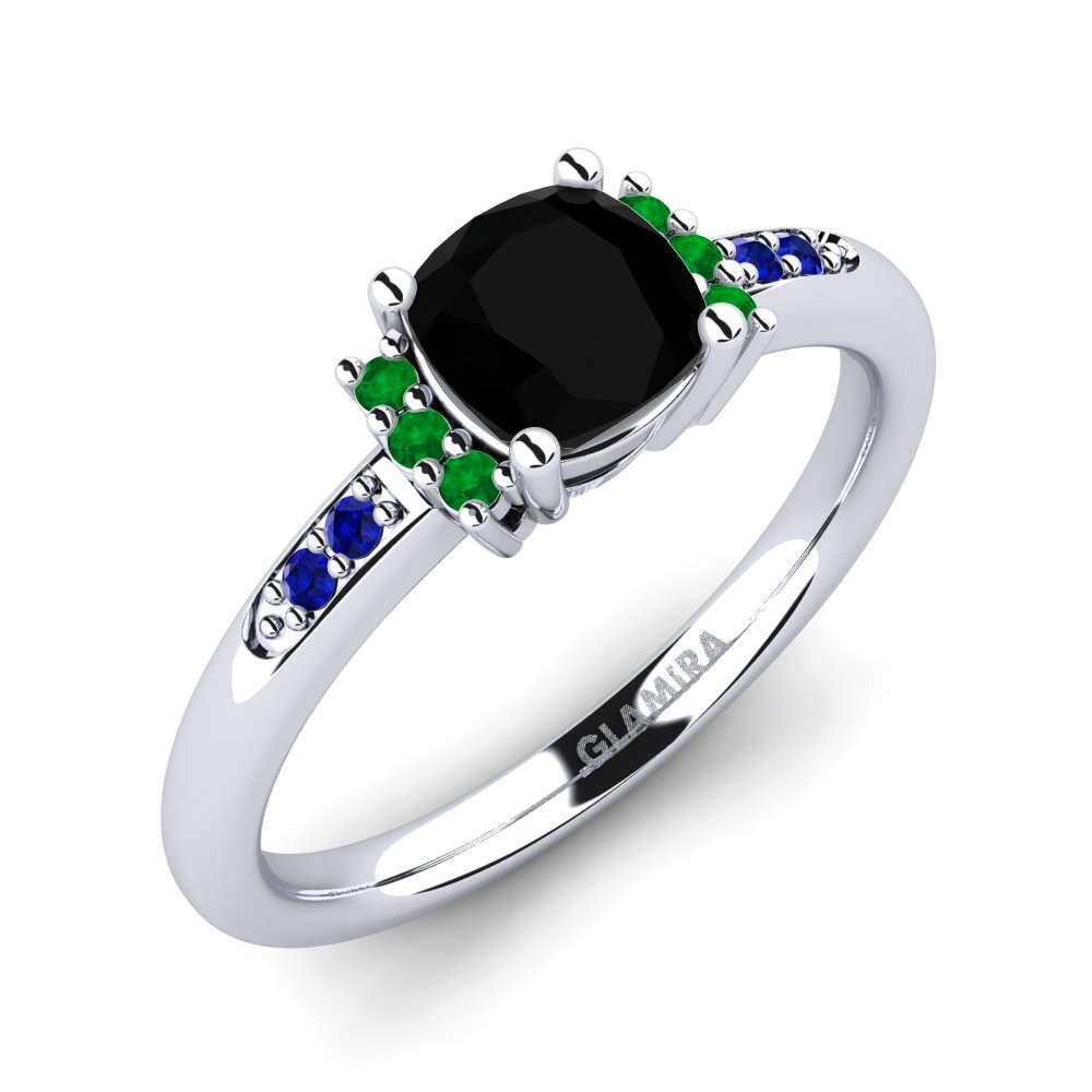 Black Sapphire Engagement Ring Lenny