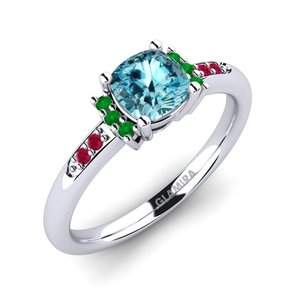 Circón Azul Anillo de compromiso Lenny