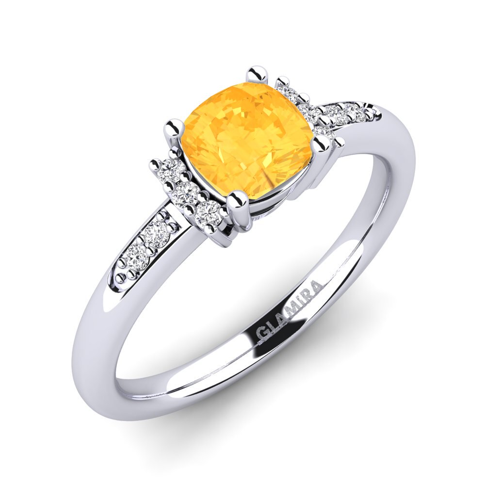 9ct White Gold Citrine Engagement Ring Lenny