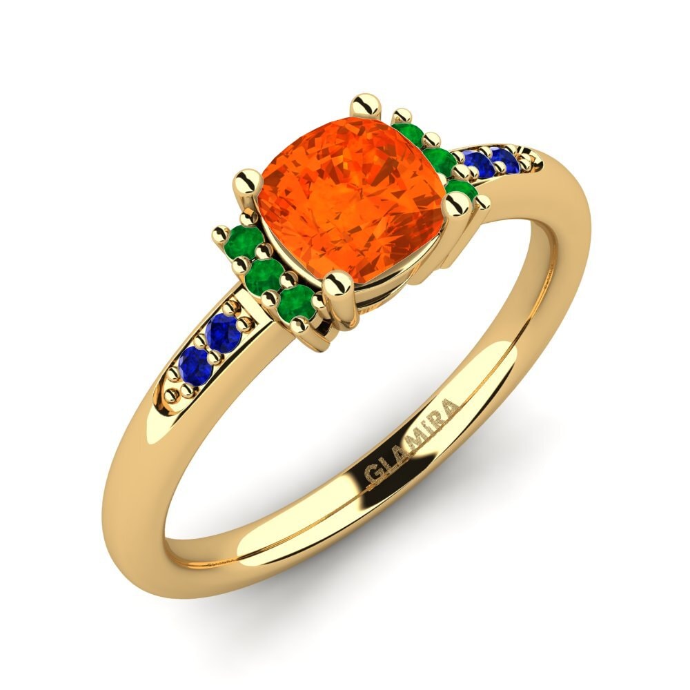 9ct Yellow Gold Fire Opal Engagement Ring Lenny