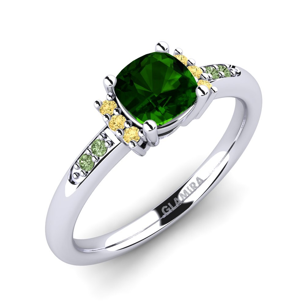 Turmalina verde Anillo de compromiso Lenny