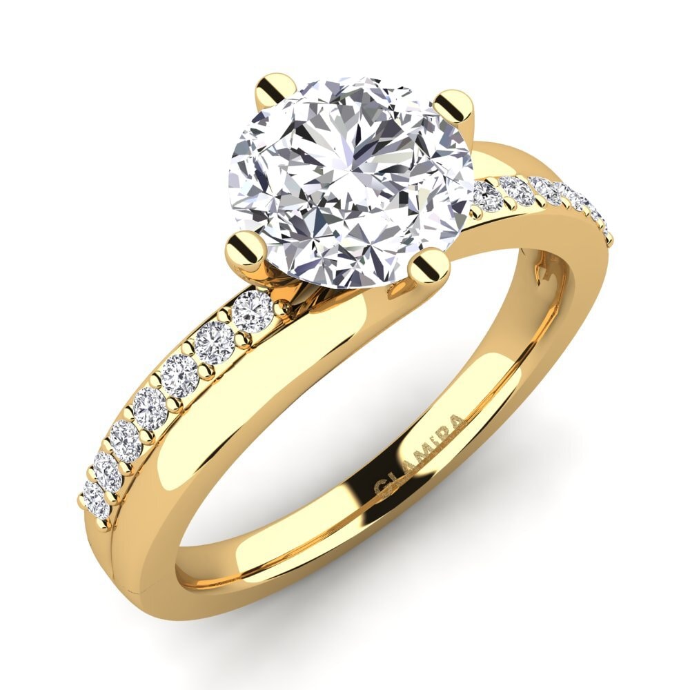 Gelbgold 585 Rund Verlobungsringe Lia 2.0crt