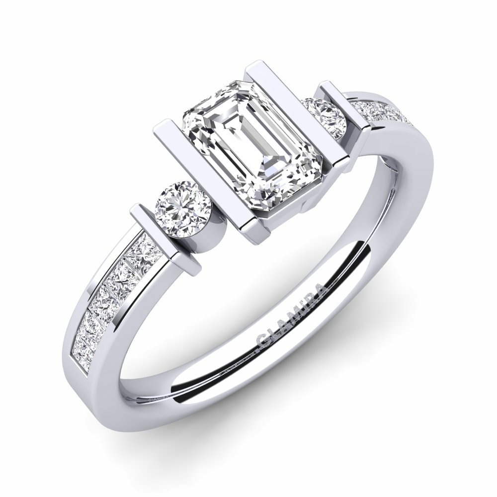 Solitaire Pave Engagement Rings GLAMIRA Metis 585 White Gold Diamond
