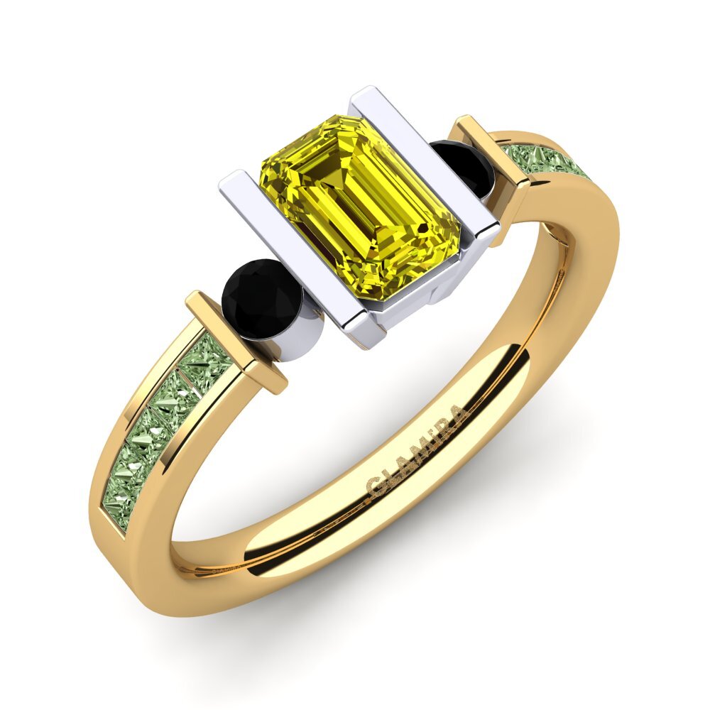 18k Oro Amarillo & Blanco Anillo de compromiso Metis