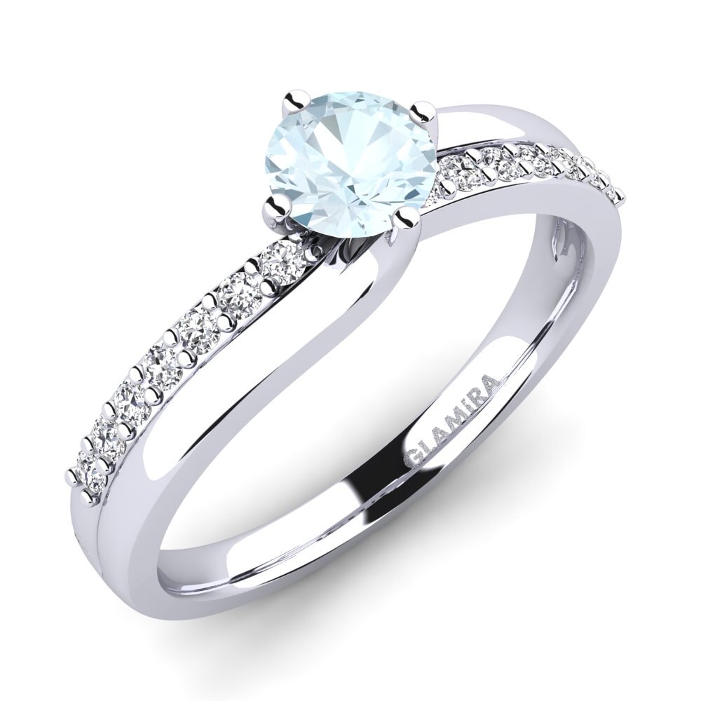 Or Blanc 18k Bague de fiançailles Lia 0.5crt