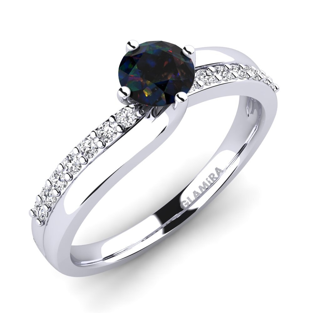 Black Opal Engagement Ring Lia 0.5crt