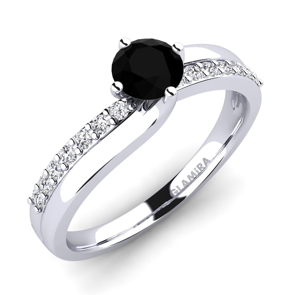 Black Sapphire Engagement Ring Lia 0.5crt