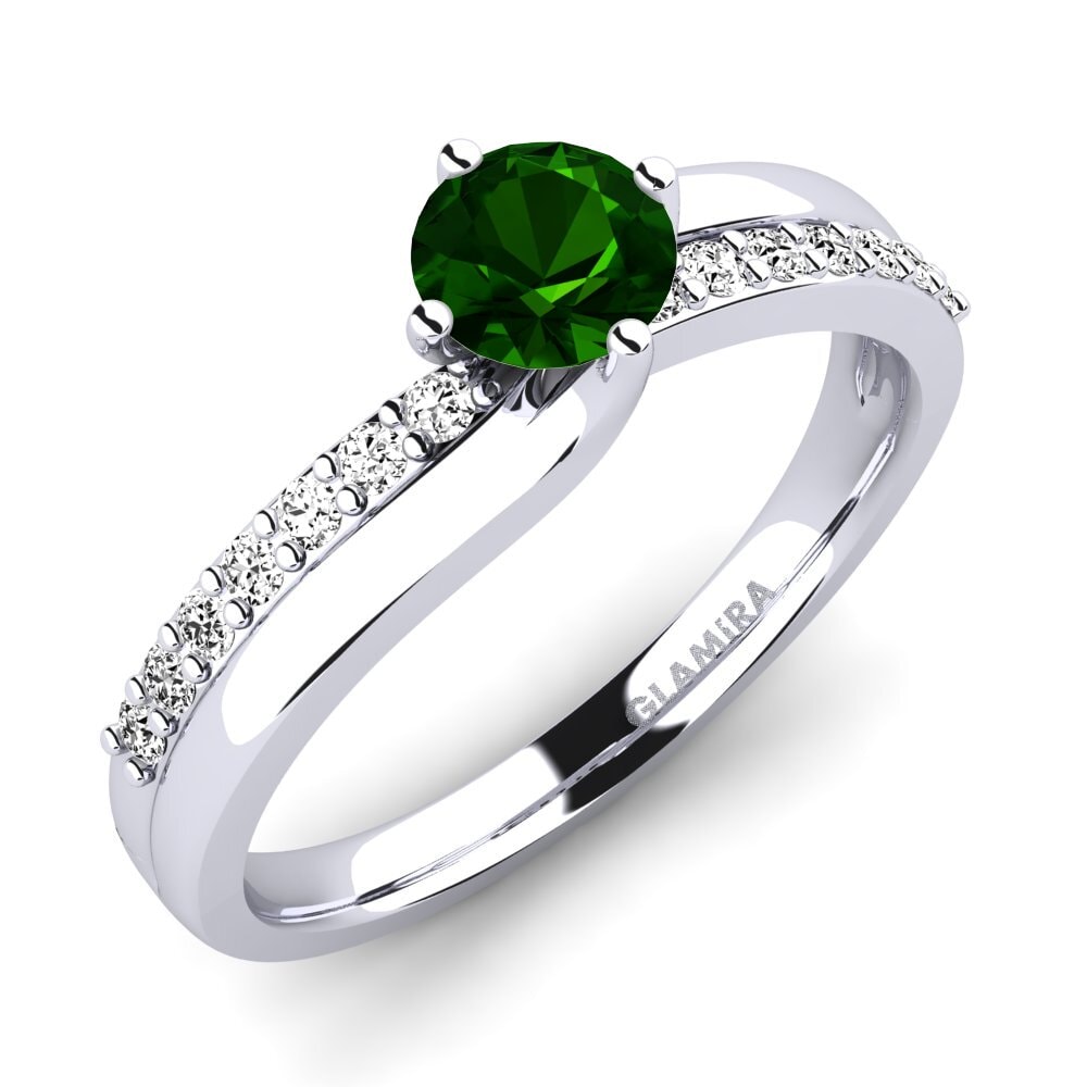 Green Tourmaline Engagement Ring Lia 0.5crt
