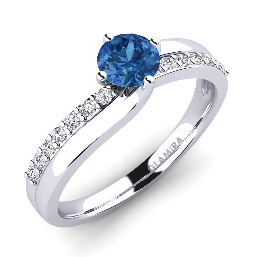 Dark Blue Zirconia Engagement Ring Lia 0.5crt
