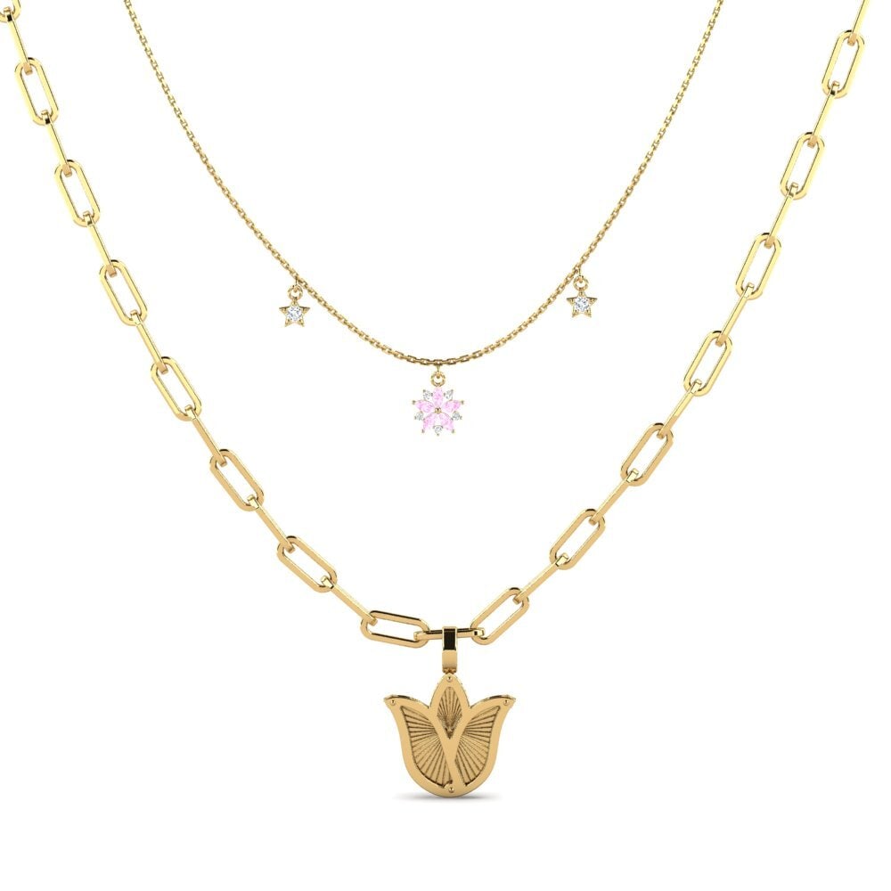 Zafiro Rosado Collar de clip Layette