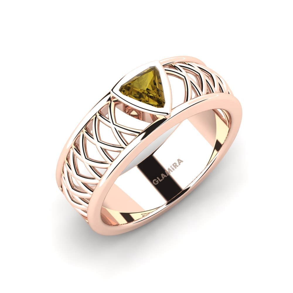 9ct Rose Gold Brown Zircon Men's Ring Layton