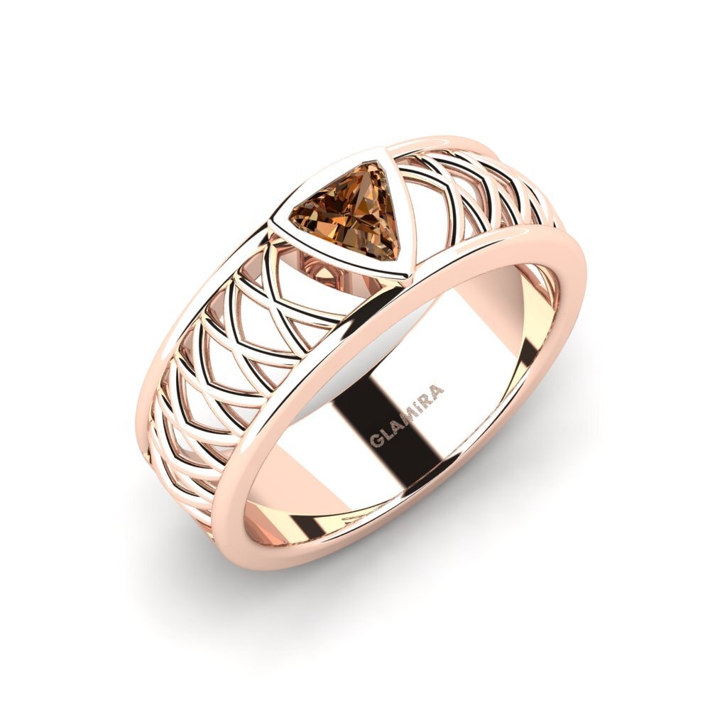 Oro Rosso 750 Diamante Marrone Anello da uomo Layton