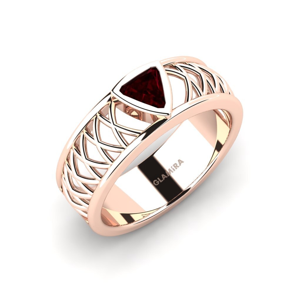 Oro Rosso 750 Granato Anello da uomo Layton