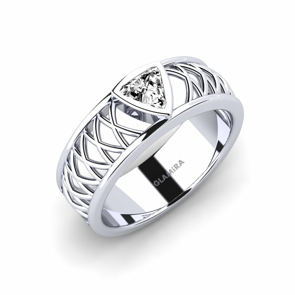 9ct White Gold Moissanite Men's Ring Layton