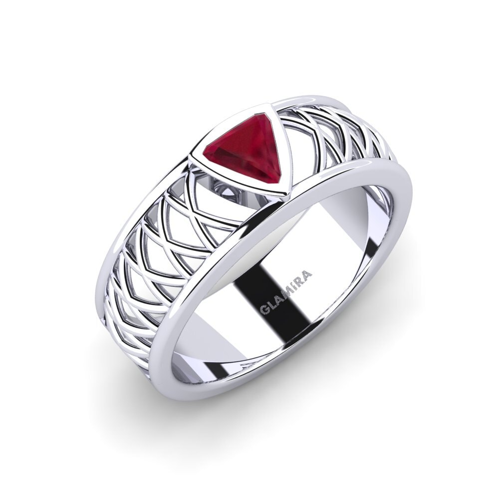 14ct White Gold Ruby Men's Ring Layton