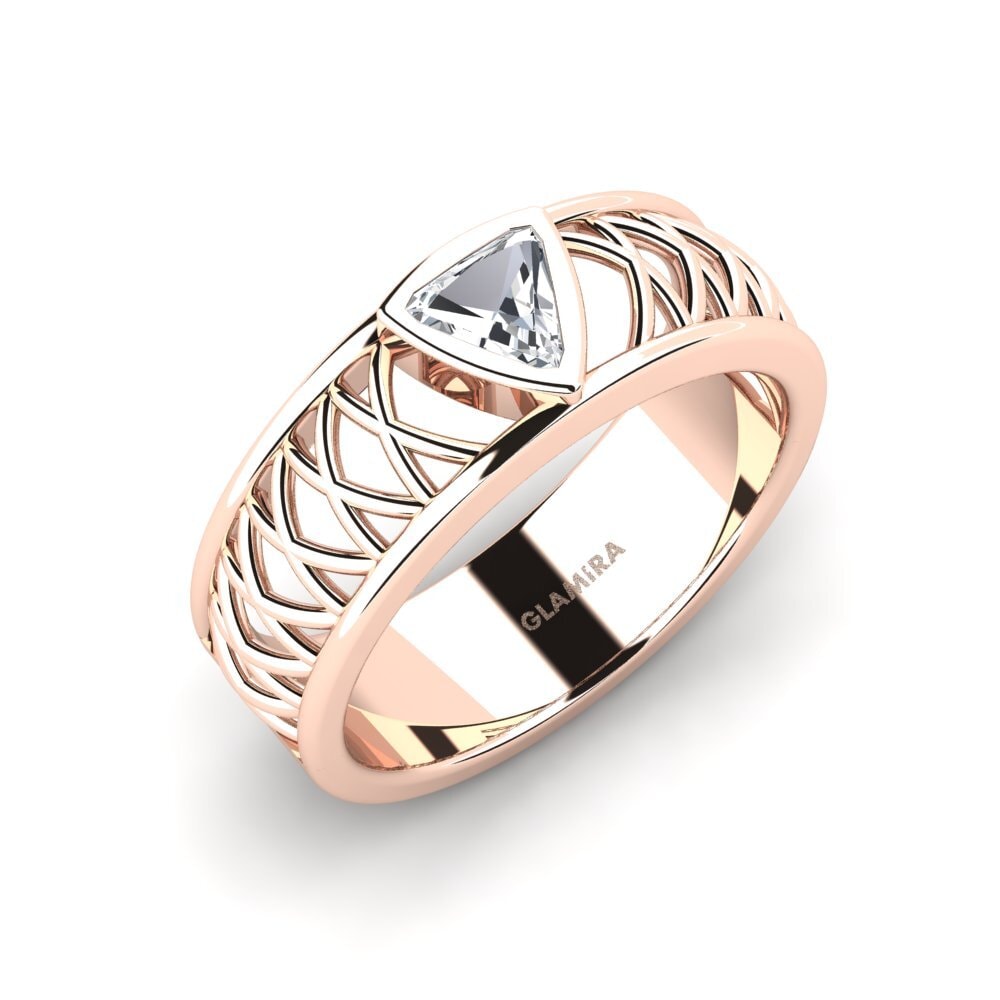 9ct Rose Gold White Zircon Men's Ring Layton