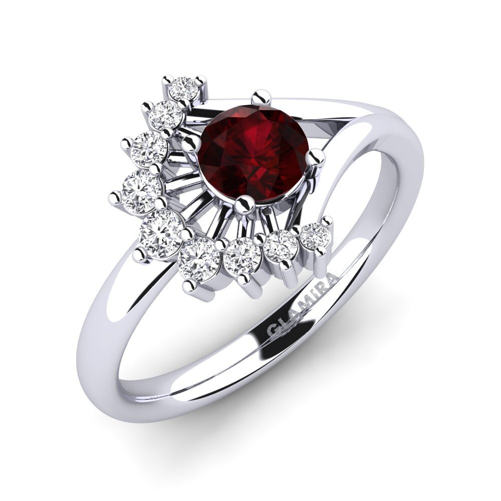 Garnet Engagement Ring Lea