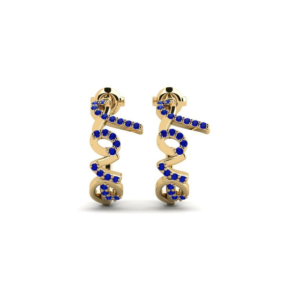 Saphir Boucle d'oreille femme Leafte