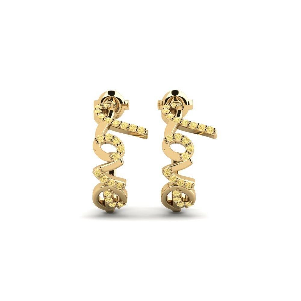 Yellow Diamond Women's Earring Leafte