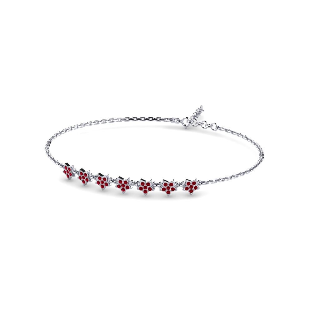 Zircone Rouge Bracelet pour femme Leahyen