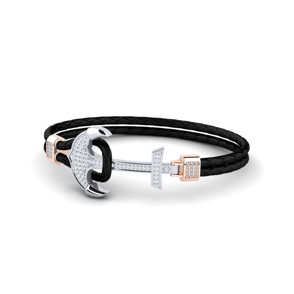 Leather White sapphire 18ct White / Rose Gold Bracelets