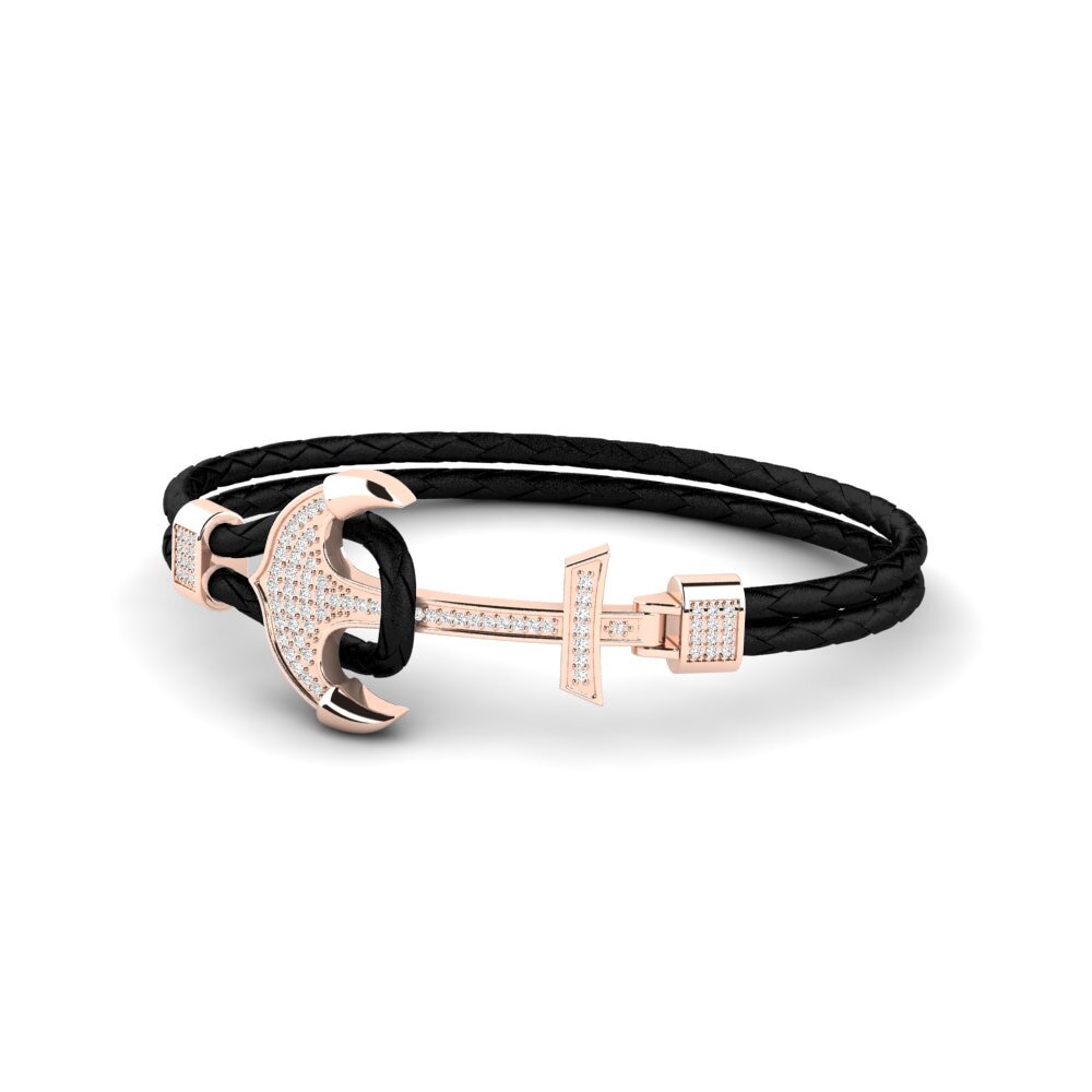 9K Rose Gold Moissanite Men's Bracelet Aiko
