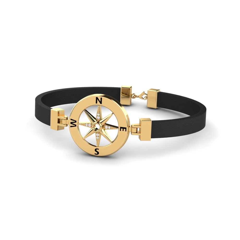 18ct Yellow Gold White sapphire Men's Bracelet Akilah