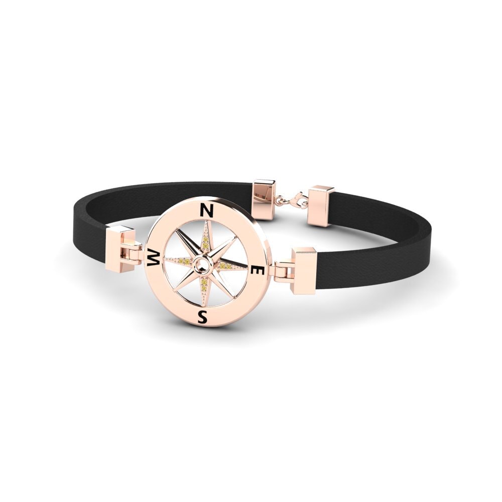 18ct Rose Gold Yellow Diamond Men's Bracelet Akilah