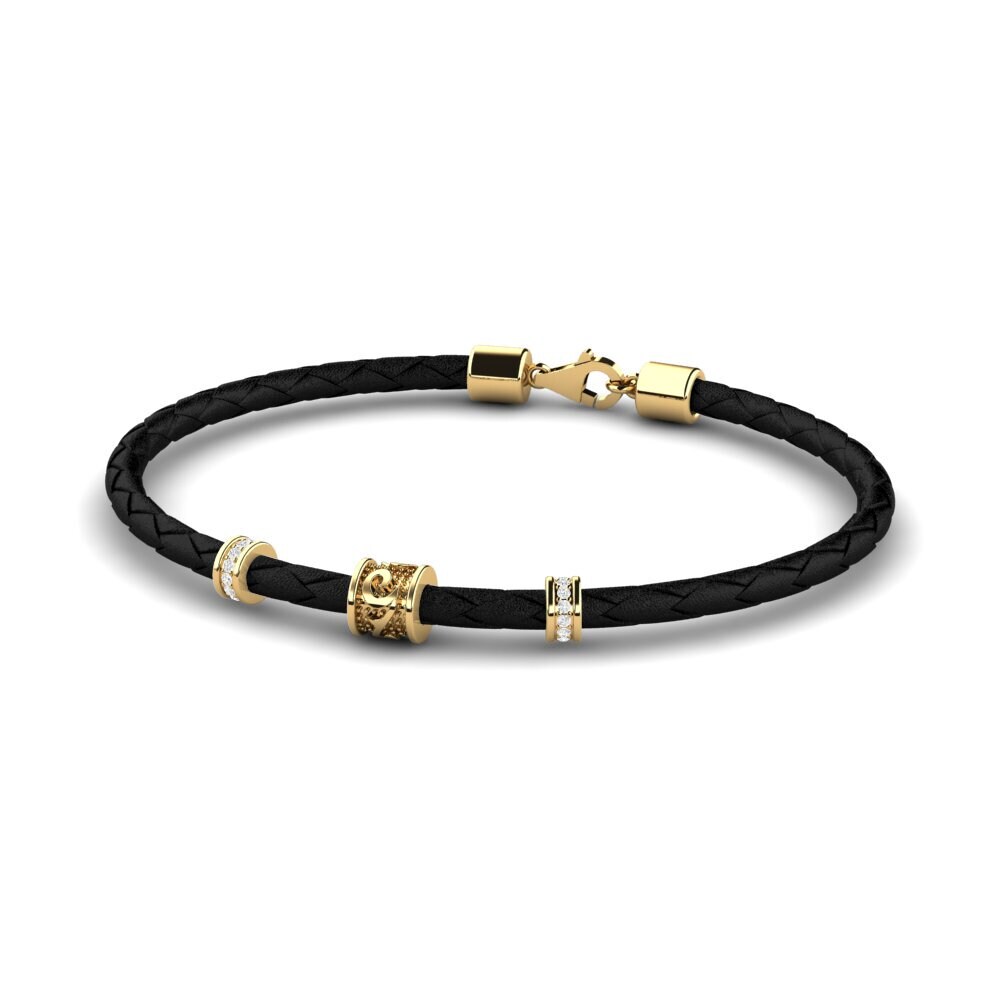 18ct Yellow Gold White sapphire Men's Bracelet Aleen
