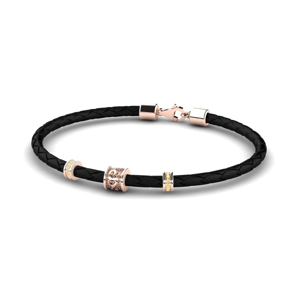 18ct Rose Gold Yellow Diamond Men's Bracelet Aleen