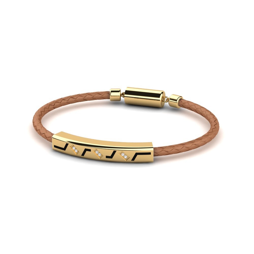 18ct Yellow Gold White sapphire Men's Bracelet Amparo